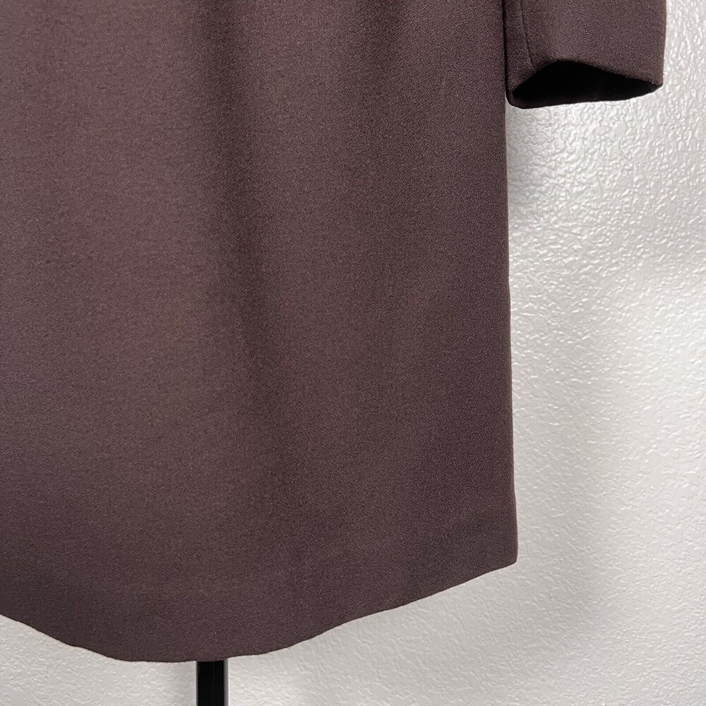 Vintage Kasper ASL Sz 4P Long Sleeve Sheath Midi Dress Brown Velvet Stripes - Picture 5 of 13